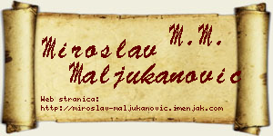 Miroslav Maljukanović vizit kartica